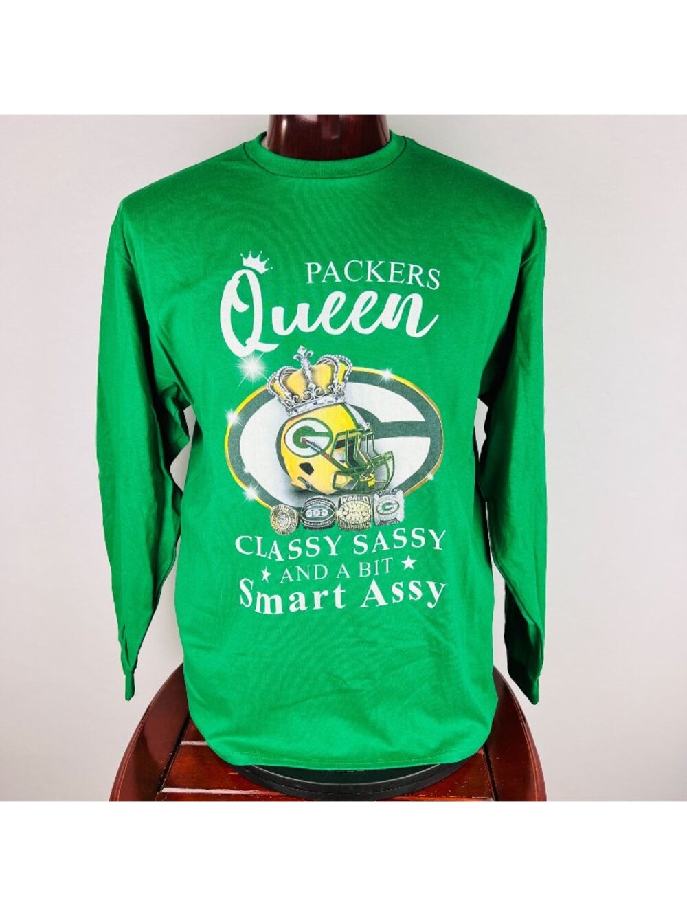 Green Bay Packers Queen Classy Sassy & A Bit Smart Assy XL Long Sleeve Shirt #2